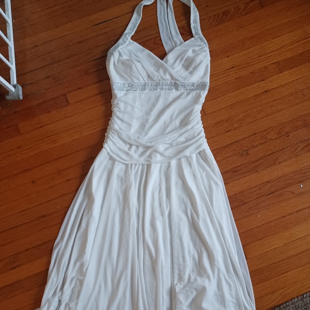 Y2K White Halter Dress